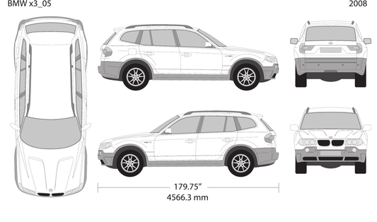 2008 BMW X3 vector wrap template, Design-Ready PDF - GravBase