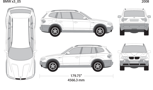 2008 Bmw X3 V08 Vehicle Wrap Template