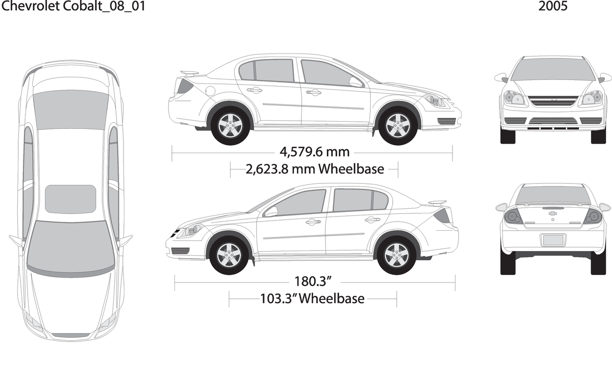 2008 Chevy Cobalt V01 Vehicle Wrap Template