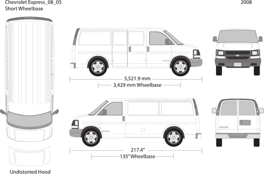 2008 Chevy Express Vector Wrap Template - GravBase