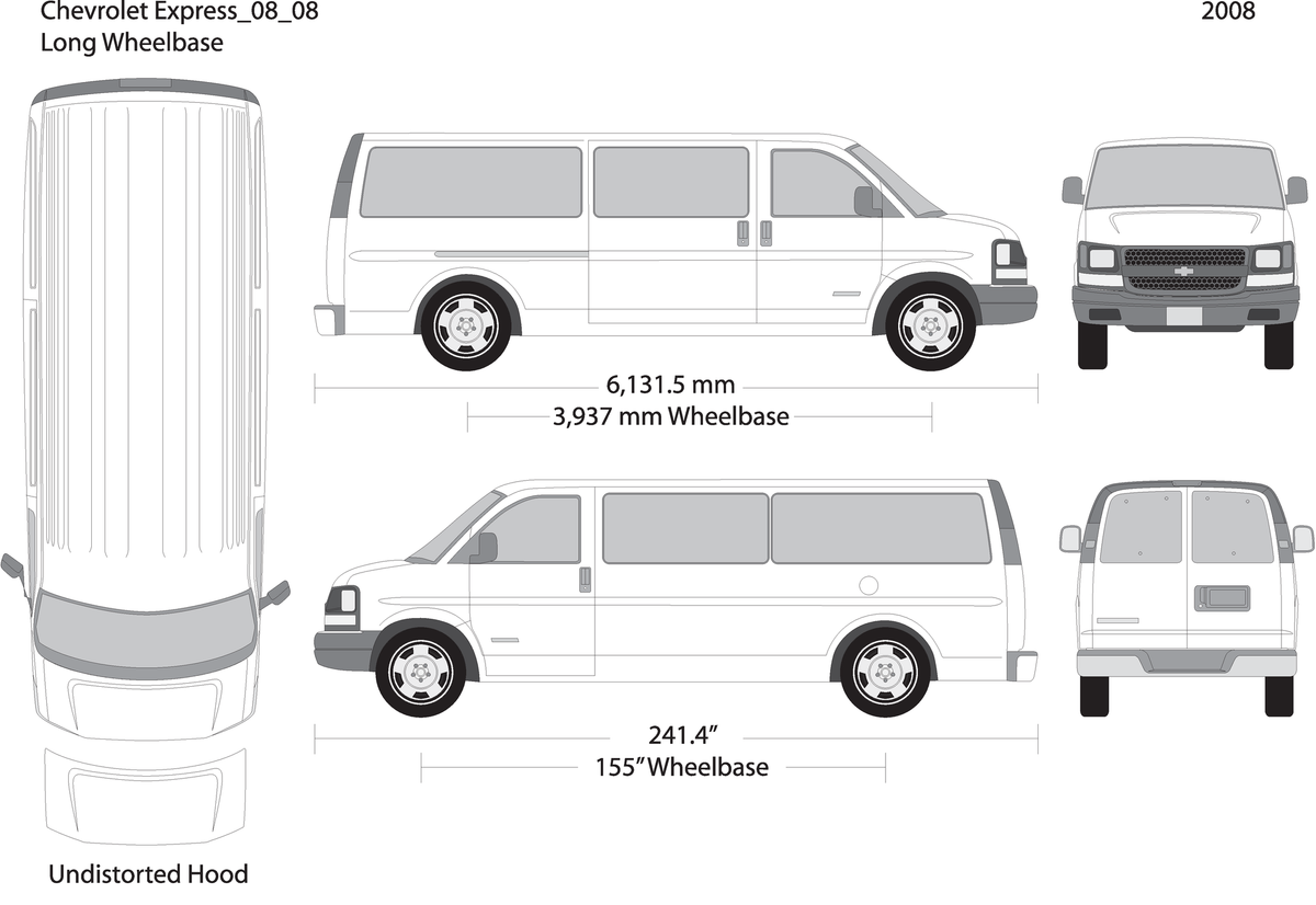 2008 Chevy Express V08 Vehicle Wrap Template