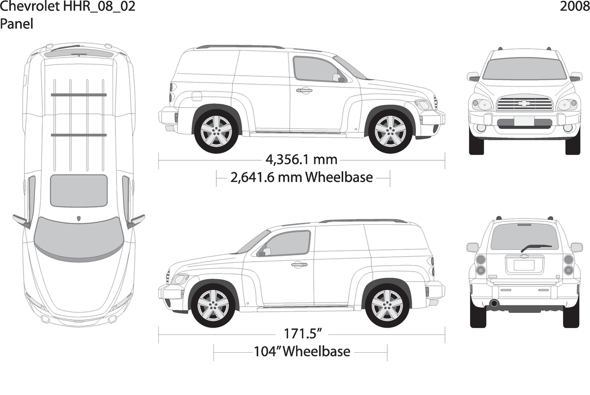 2008 Chevy Hhr V02 Vehicle Wrap Template