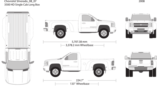 2008 Chevy Silverado 2500-3500 HD vector wrap template V07, Design-Ready PDF - GravBase