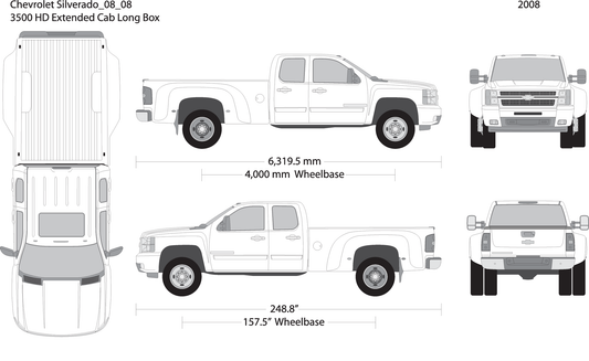 2008 Chevy Silverado 2500 3500 Hd V08 Vehicle Wrap Template