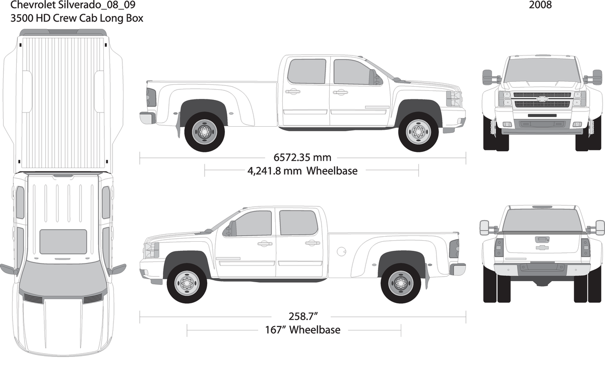 2008 Chevy Silverado 2500 3500 Hd V09 Vehicle Wrap Template