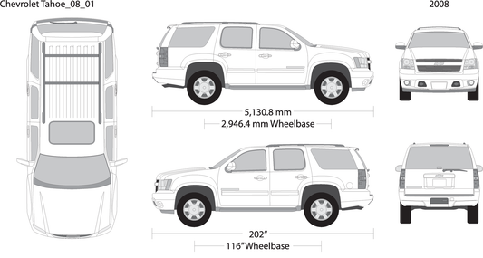 2008 Chevy Tahoe V01 Vehicle Wrap Template