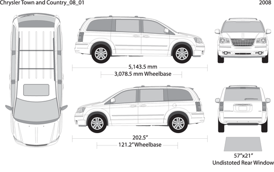 2008 Chrysler Town And Country V01 Vehicle Wrap Template