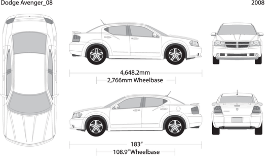 2008 Dodge Avenger V08 Vehicle Wrap Template