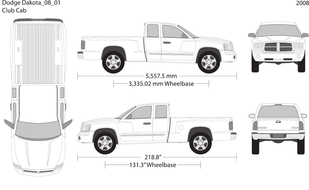 2008 Dodge Dakota vector wrap template V01, Design-Ready PDF - GravBase