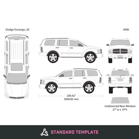 2008 Dodge Durango vector wrap template, Design-Ready PDF - GravBase
