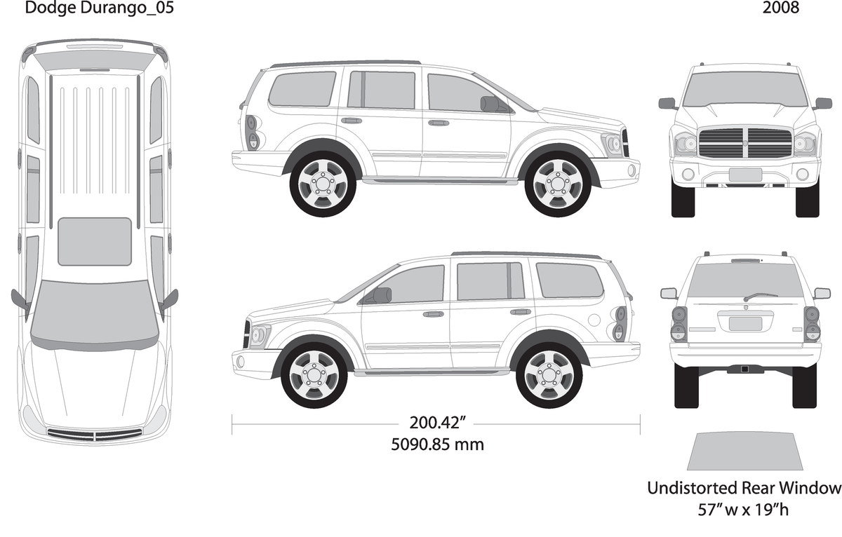 2008 Dodge Durango V05 Vehicle Wrap Template