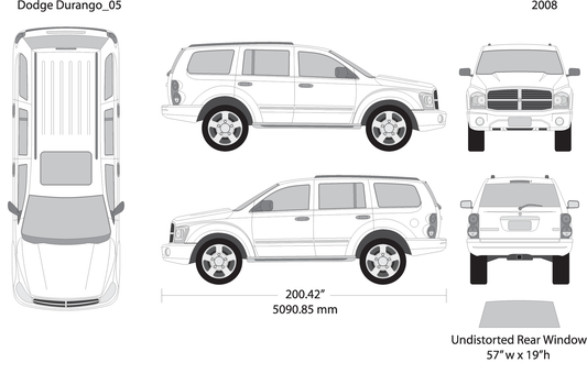 2008 Dodge Durango V05 Vehicle Wrap Template