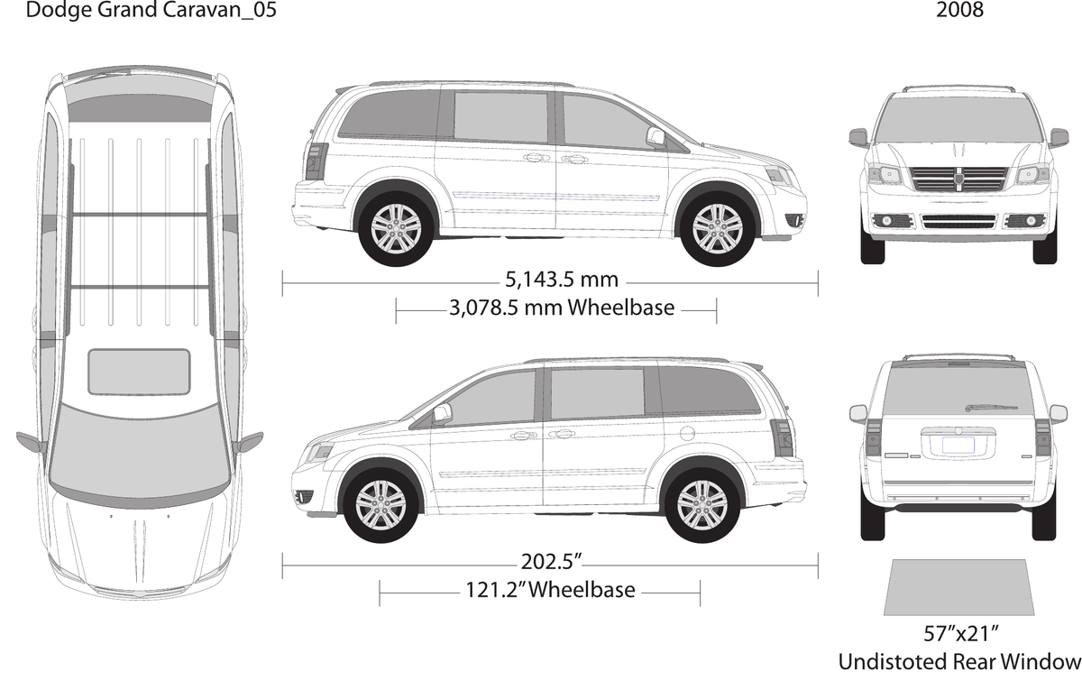 2008 Dodge Grand Caravan vector wrap template, Design-Ready PDF - GravBase