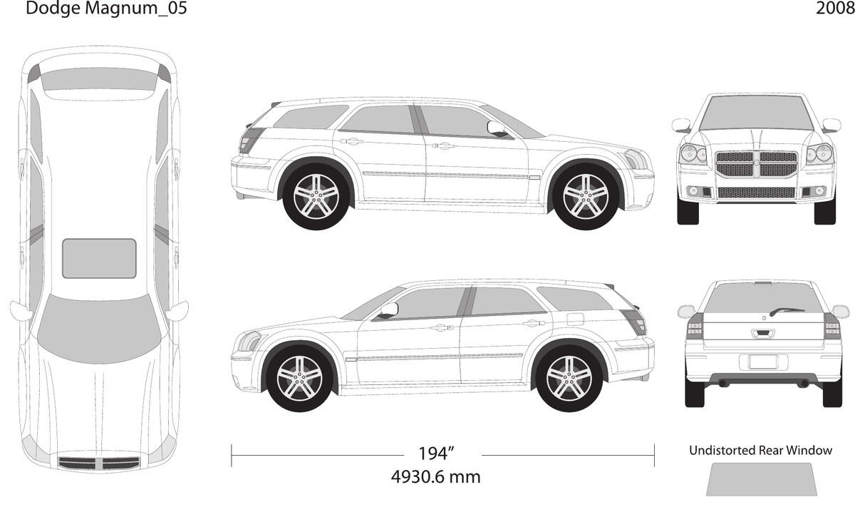 2008 Dodge Magnum vector wrap template, Design-Ready PDF - GravBase