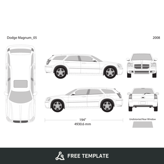 2008 Dodge Magnum free vector vehicle wrap template - GravBase