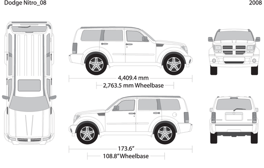 2008 Dodge Nitro V08 Vehicle Wrap Template