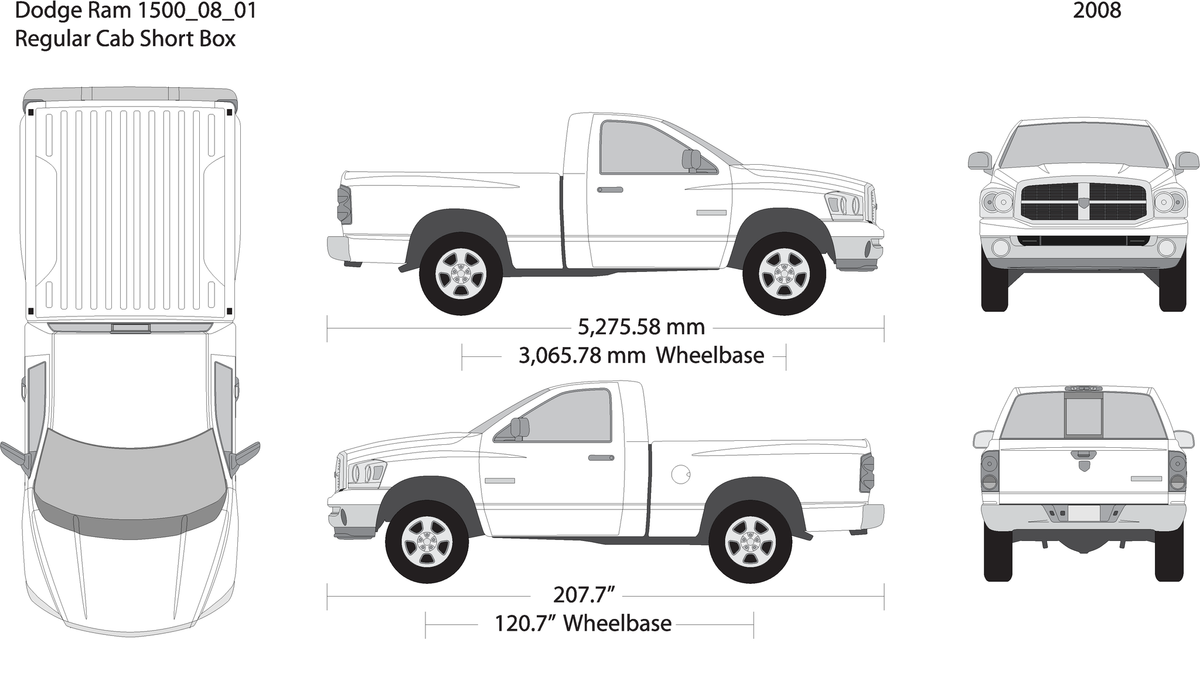 2008 Dodge Ram 1500 V01 Vehicle Wrap Template