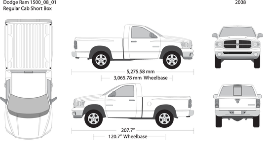 2008 Dodge Ram 1500 V01 Vehicle Wrap Template