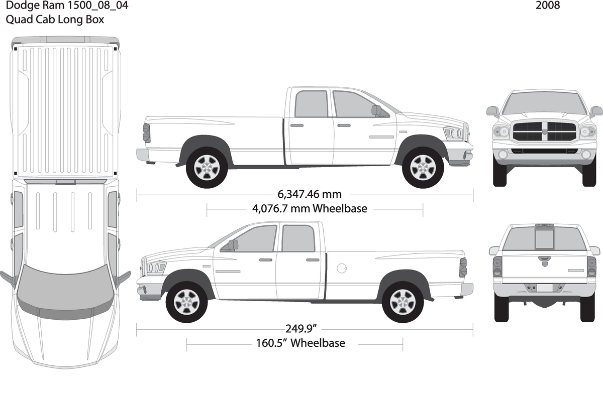 2008 Dodge Ram 1500 V04 Vehicle Wrap Template