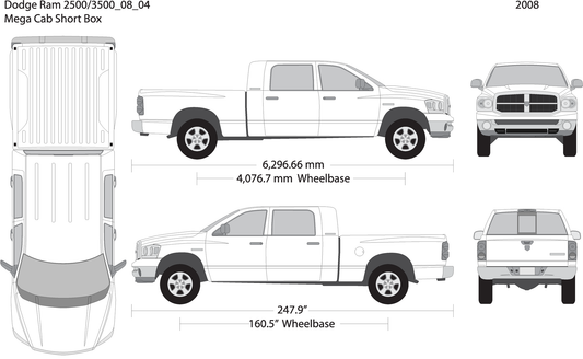 2008 Dodge Ram 2500 3500 V04 Vehicle Wrap Template
