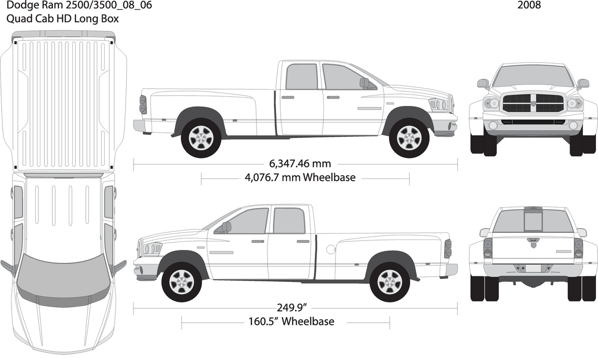 2008 Dodge Ram 2500 3500 V06 Vehicle Wrap Template