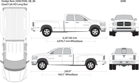 2008 Dodge Ram 2500 3500 V06 Vehicle Wrap Template
