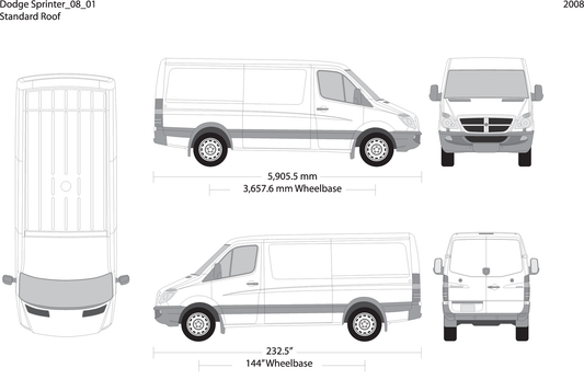 2008 Dodge Sprinter V01 Vehicle Wrap Template