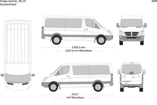 2008 Dodge Sprinter V02 Vehicle Wrap Template