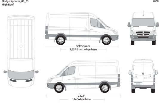 2008 Dodge Sprinter V03 Vehicle Wrap Template