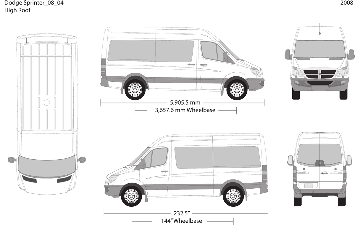 2008 Dodge Sprinter vector wrap template V04, Design-Ready PDF - GravBase