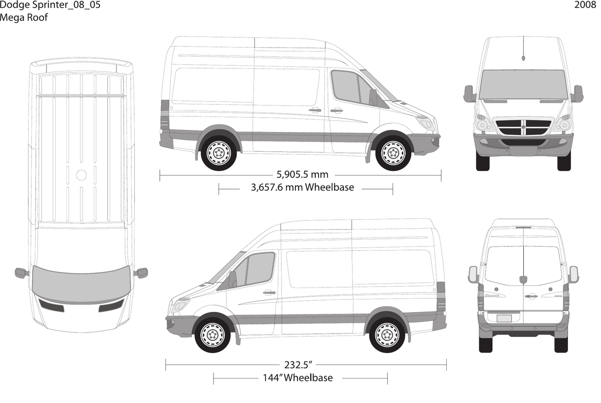 2008 Dodge Sprinter vector wrap template V05, Design-Ready PDF - GravBase