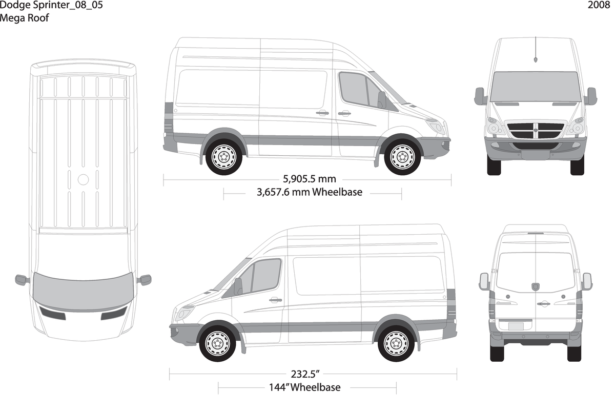 2008 Dodge Sprinter V05 Vehicle Wrap Template