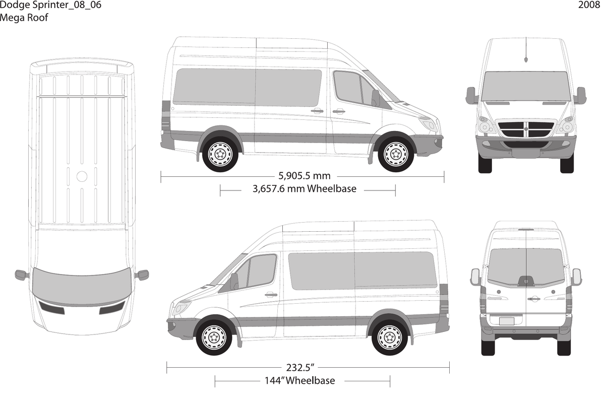 2008 Dodge Sprinter vector wrap template V06, Design-Ready PDF - GravBase