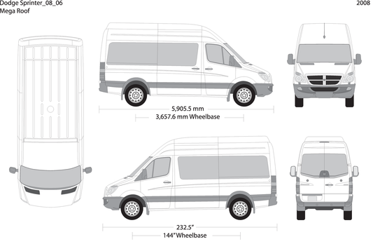 2008 Dodge Sprinter V06 Vehicle Wrap Template