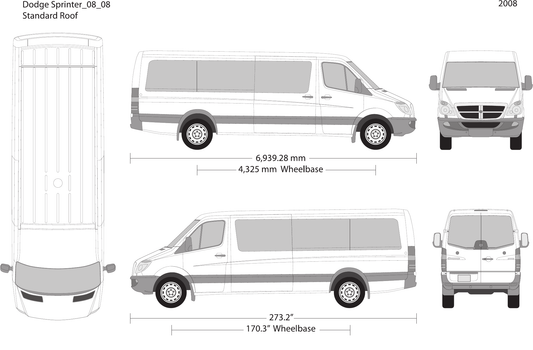 2008 Dodge Sprinter vector wrap template V08, Design-Ready PDF - GravBase