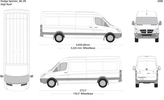 2008 Dodge Sprinter V09 Vehicle Wrap Template