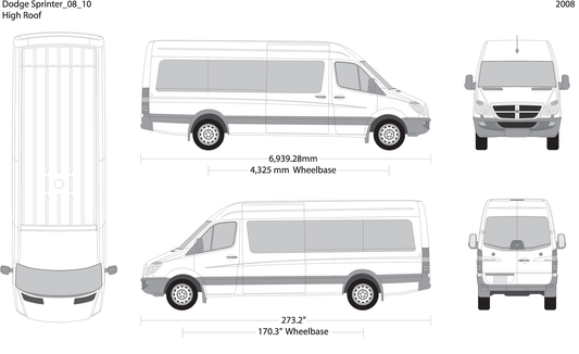 2008 Dodge Sprinter V10 Vehicle Wrap Template