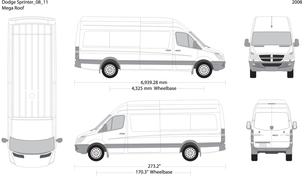 2008 Dodge Sprinter V11 Vehicle Wrap Template