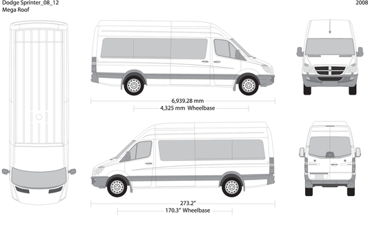 2008 Dodge Sprinter V12 Vehicle Wrap Template