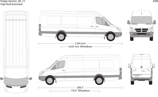 2008 Dodge Sprinter vector wrap template V13, Design-Ready PDF - GravBase