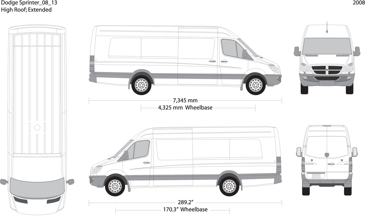 2008 Dodge Sprinter V13 Vehicle Wrap Template