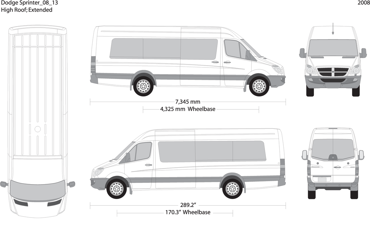 2008 Dodge Sprinter V14 Vehicle Wrap Template