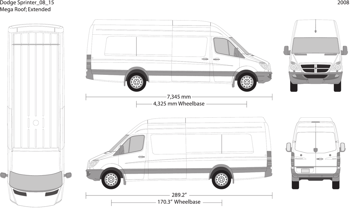 2008 Dodge Sprinter vector wrap template V15, Design-Ready PDF - GravBase