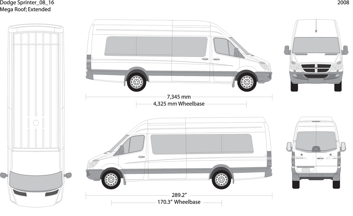 2008 Dodge Sprinter V16 Vehicle Wrap Template