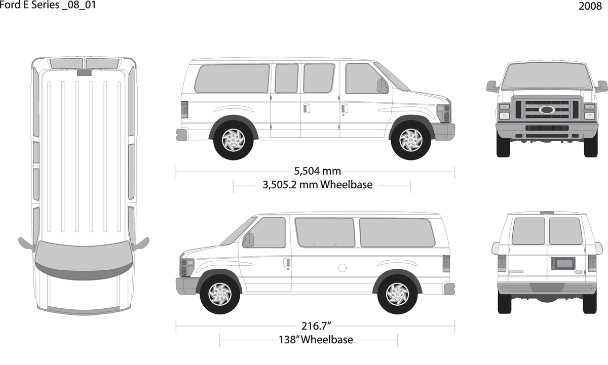 2008 Ford E Series V01 Vehicle Wrap Template
