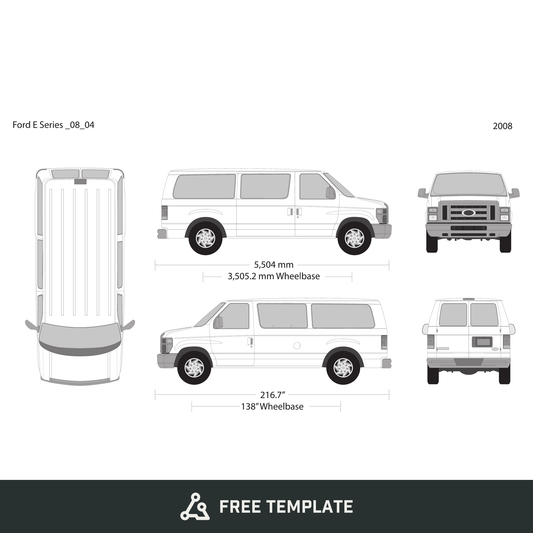 2008 Ford E Series free vector vehicle wrap template - GravBase