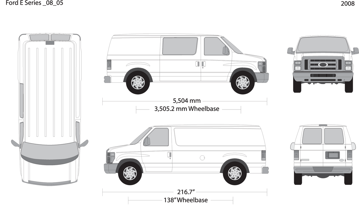 2008 Ford E Series V05 Vehicle Wrap Template