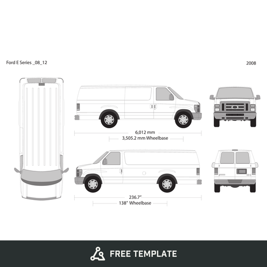 2008 Ford E Series free vector vehicle wrap template - GravBase
