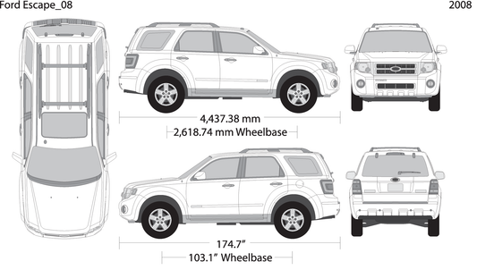 2008 Ford Escape V08 Vehicle Wrap Template