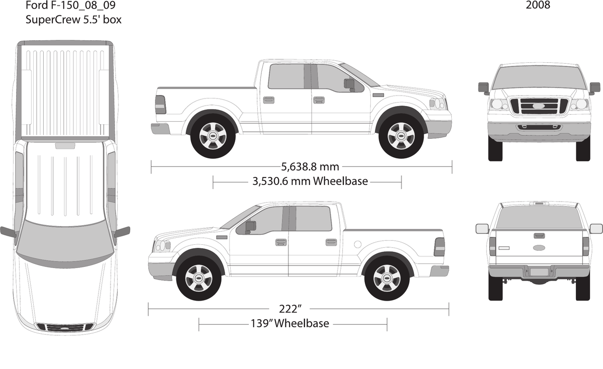 2008 Ford F-150 vector wrap template V09, Design-Ready PDF - GravBase